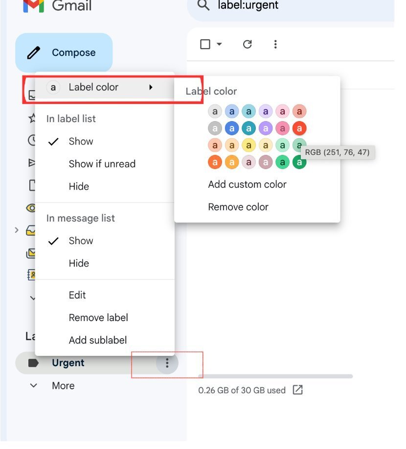 adding colour codes to the labels