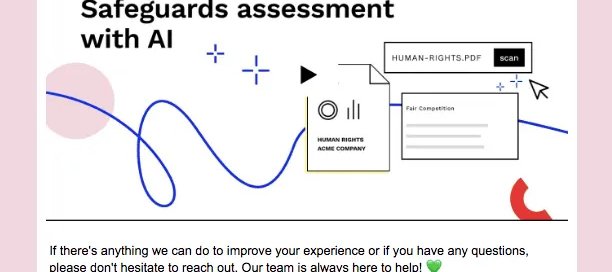 Usage tips email from Briink