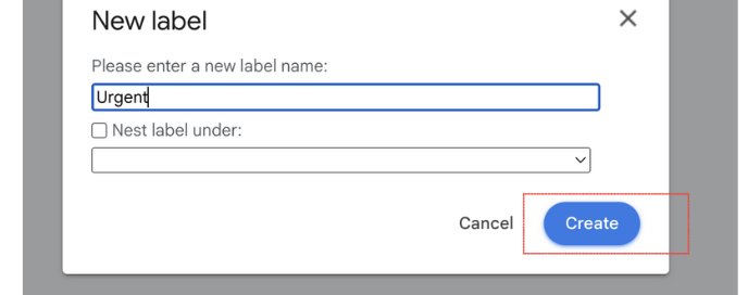 Creating label name