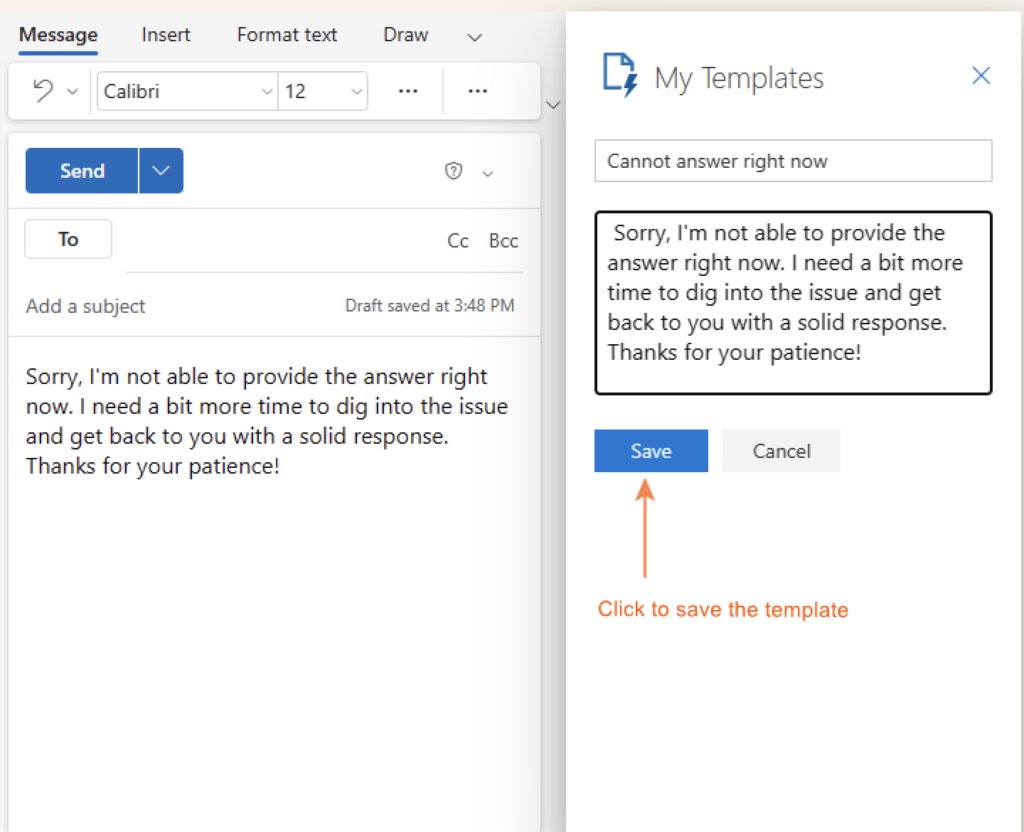 Drafting the template in outlook desktop