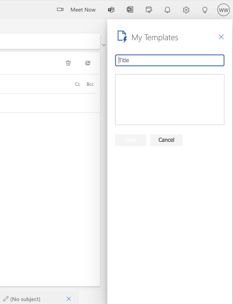 composing a template in outlook web