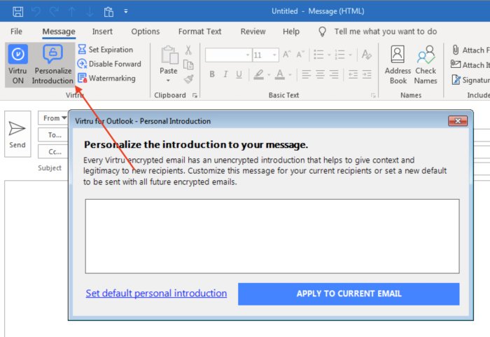 how to write secure email in outlook