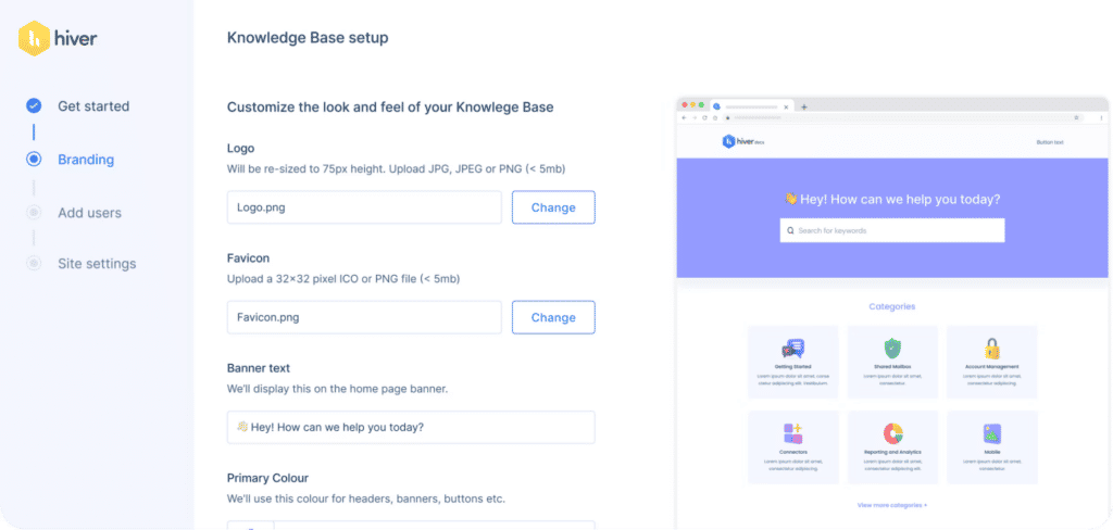 Hiver lets you customize your knowledge base as per your brand language 