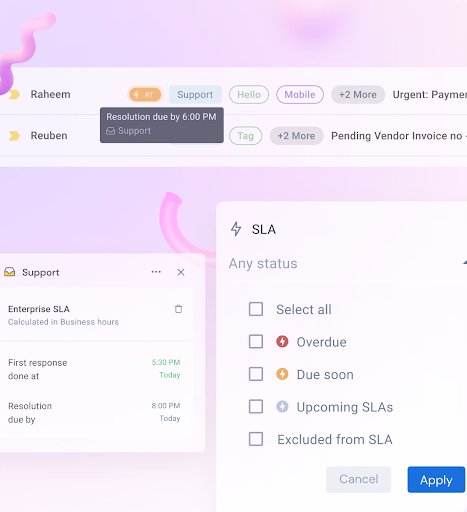 Track and manage emails smartly with SLAs
