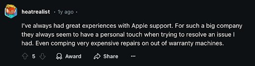 Apple support praised for personal touch and seamless issue resolution