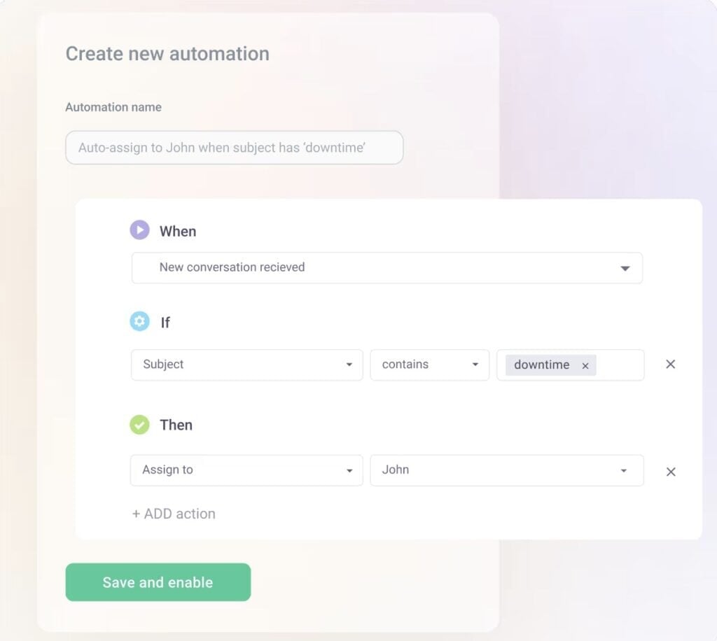 Set-up rule based automation with Hiver