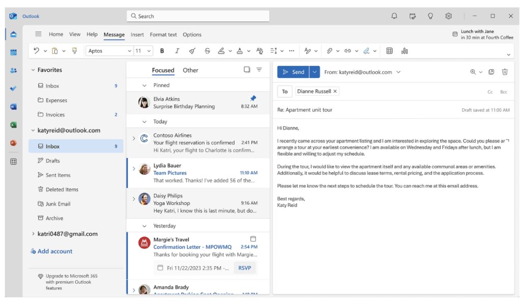 Outlook’s Interface
