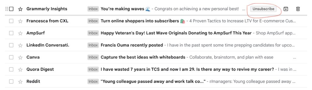 Gmail's Unsubscribe Option