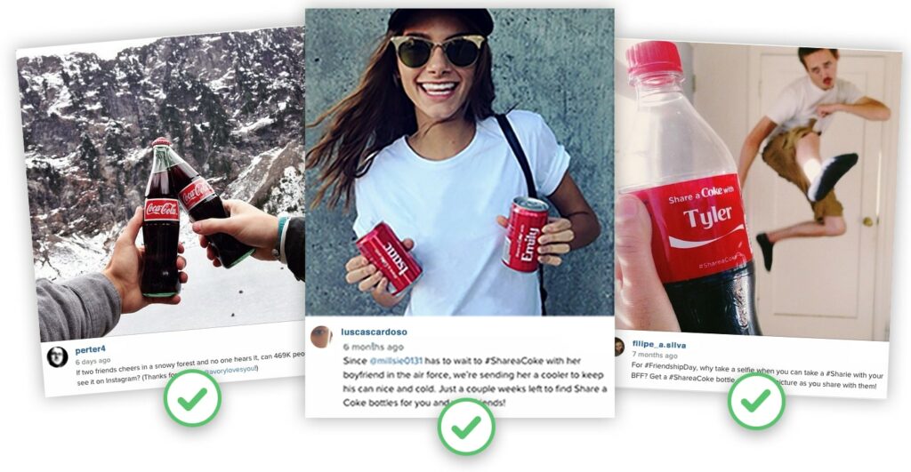 #ShareACoke campaign's Instagram posts