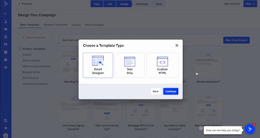 Active Campaign's dashboard