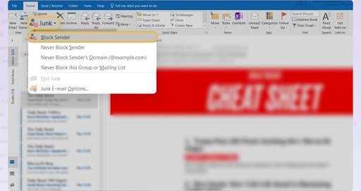 Blocking email on Outlook