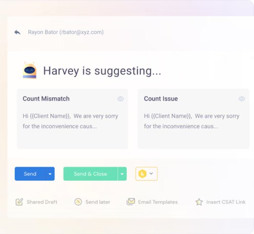 Harvey’s intelligent email template suggestion