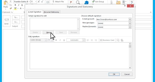 Adding e-sign in Outlook