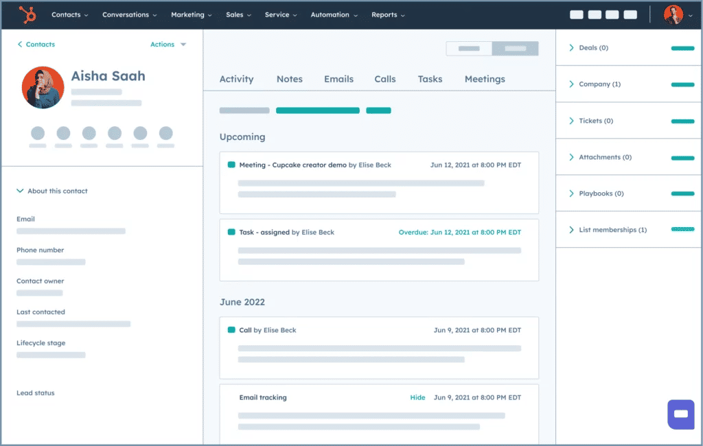 Hubspot's CRM tool