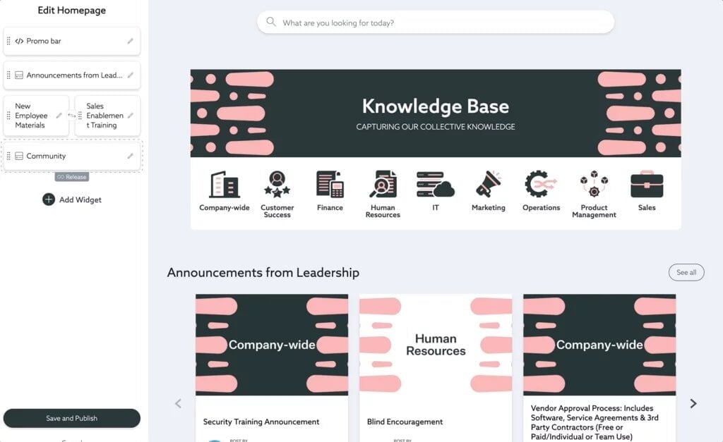 Bloomfire’s knowledge base user interface.