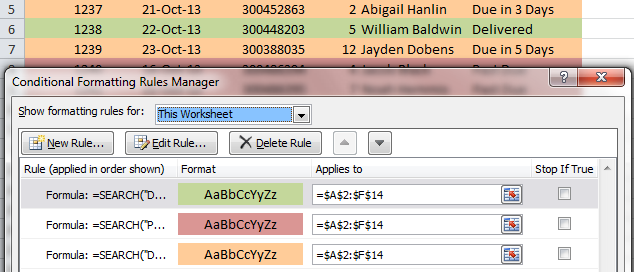 Conditional Formatting