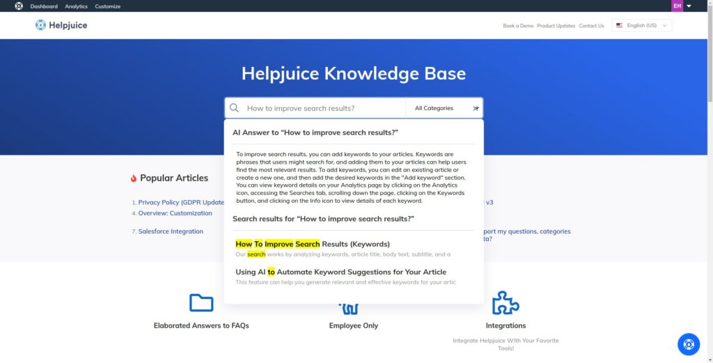 Helpjuice’s user interface.