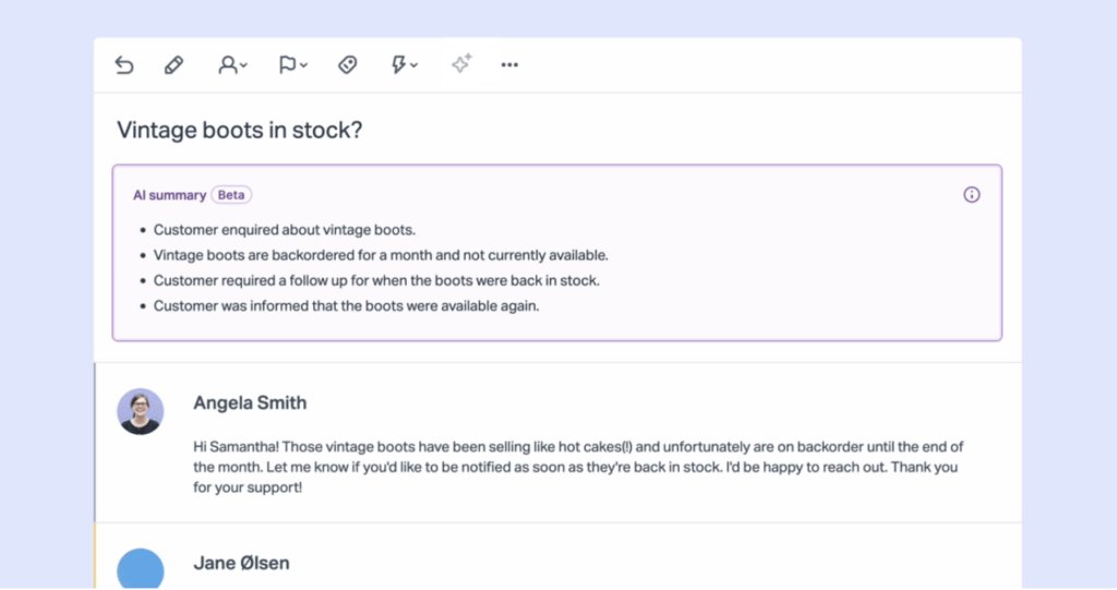 AI summarize by Help Scout