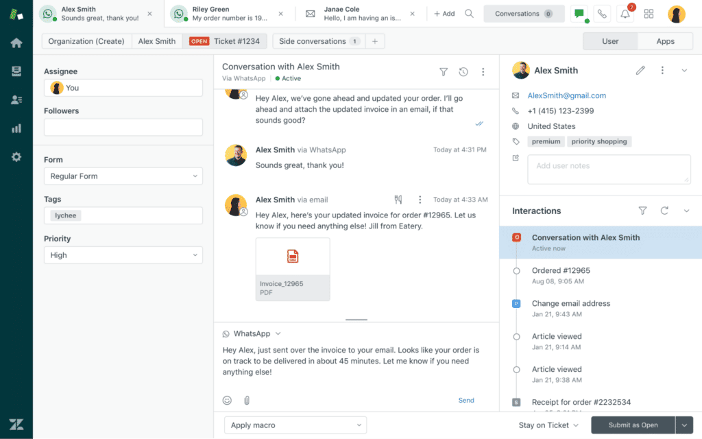 Zendesk UI