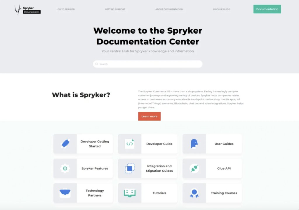 Spryker’s KB powered by Document 360