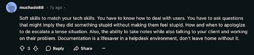 Helpdesk success comes from mastering soft skills, note-taking, and documentation