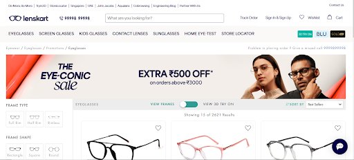 Lenskart’s ‘EYE-CONIC SALE’ featuring eyeglasses, sunglasses, and lenses