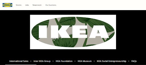 IKEA highlighting eco-friendly branding.