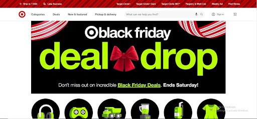 Target’s Black Friday ‘DEAL DROP’ banner promoting limited-time holiday sales