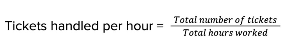 Tickets handled per hour Formula