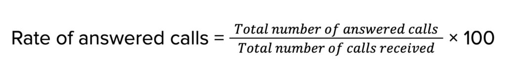 Rate of answered calls Formula