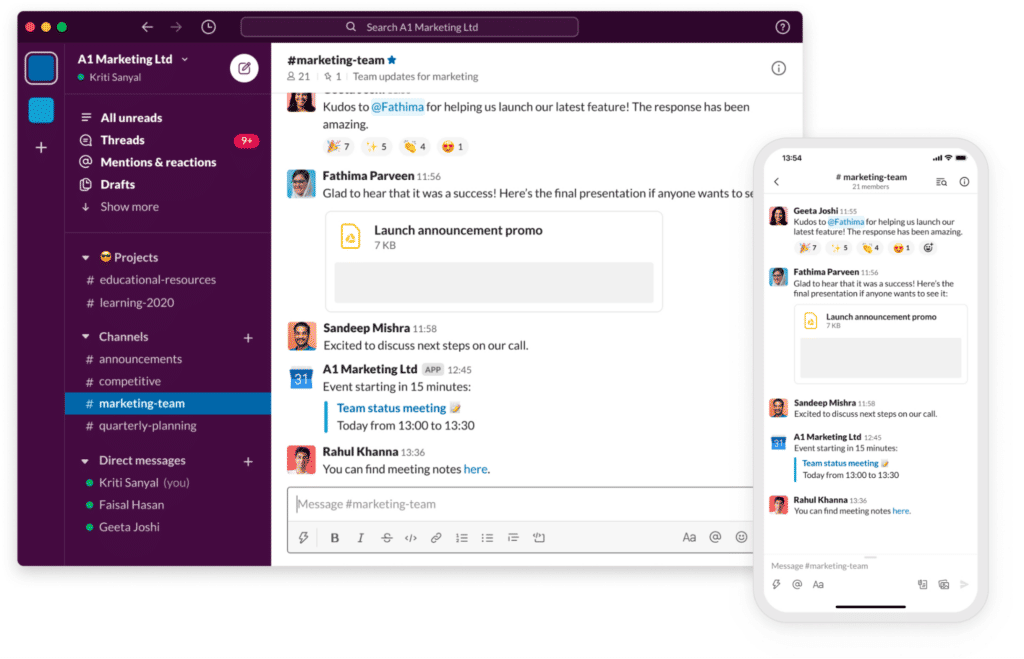 Slack Desktop and Mobile App