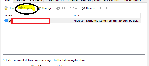 How to repair an Outlook profile to start sending emails again.
