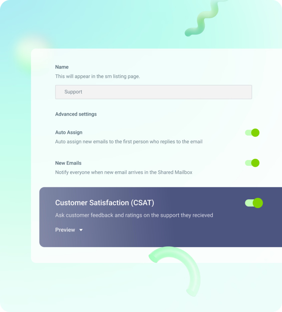 Embed CSAT surveys and get reports to analyze customer feedback with Hiver