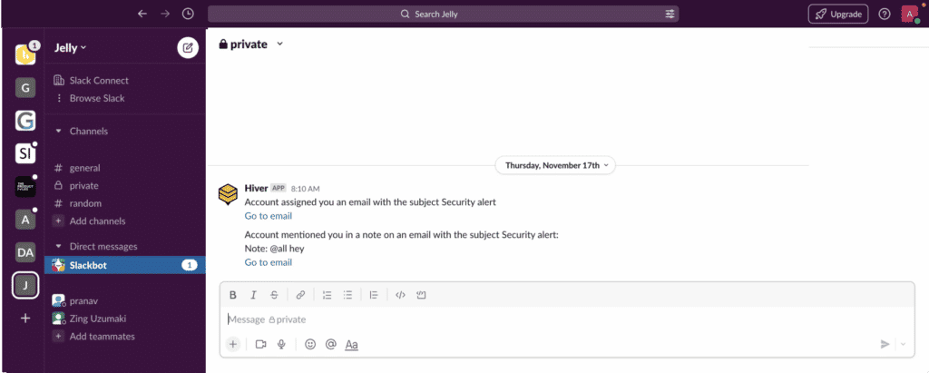 Receive Hiver Notes in Slack notifications