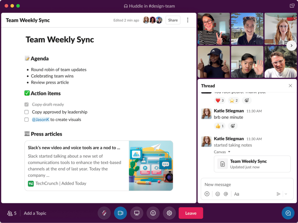 Slack’s Canvas Feature 