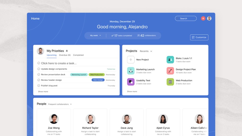 Asana project management tool