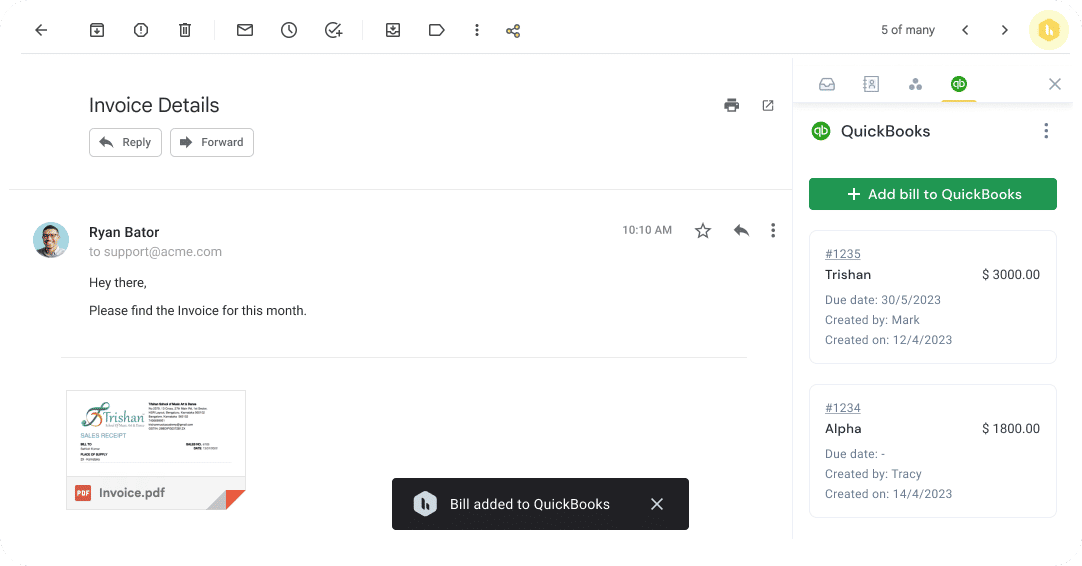 quickbook invoice