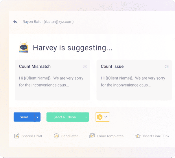 Get intelligent email template suggestions