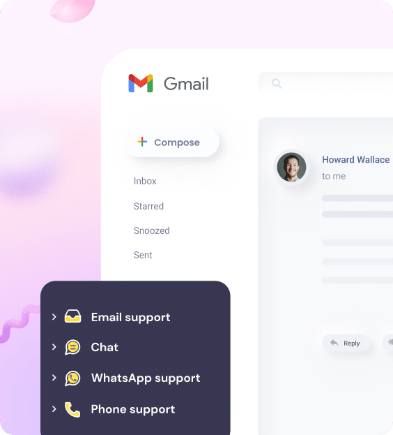 Manage all customer support channels from the Gmail left panel